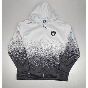 Reebok OnField Las Vegas Raiders Jacket Mens XL AFC West NFL Full-Zip Gray Black